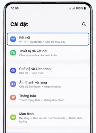 Mở cài đặt Android